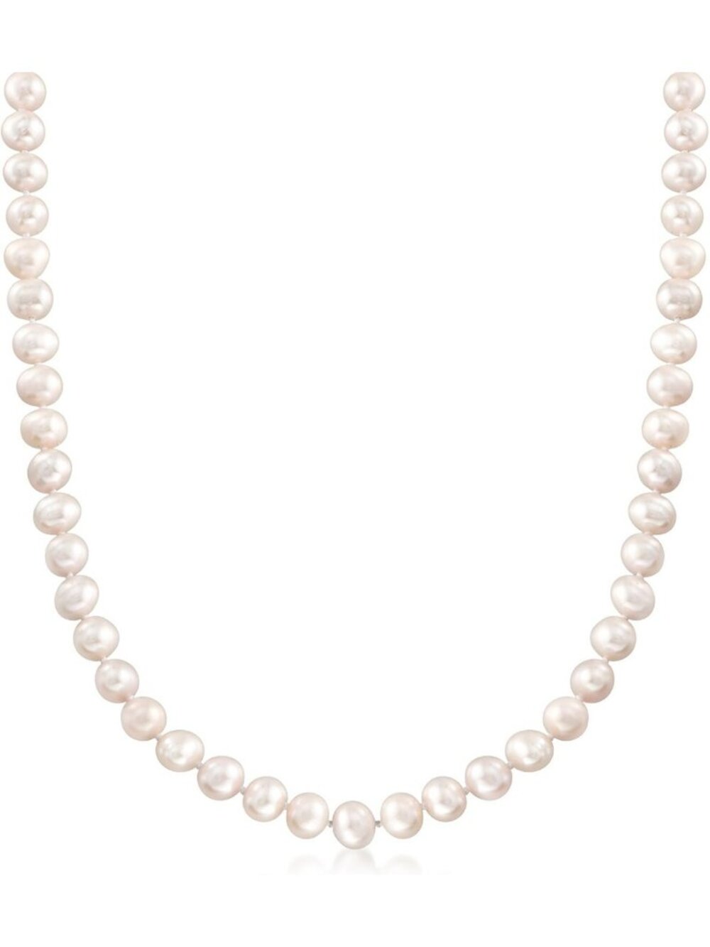 Elegant 7-8mm Cultured Pearl Necklace in Sterling Silver - Timeless Jewelry